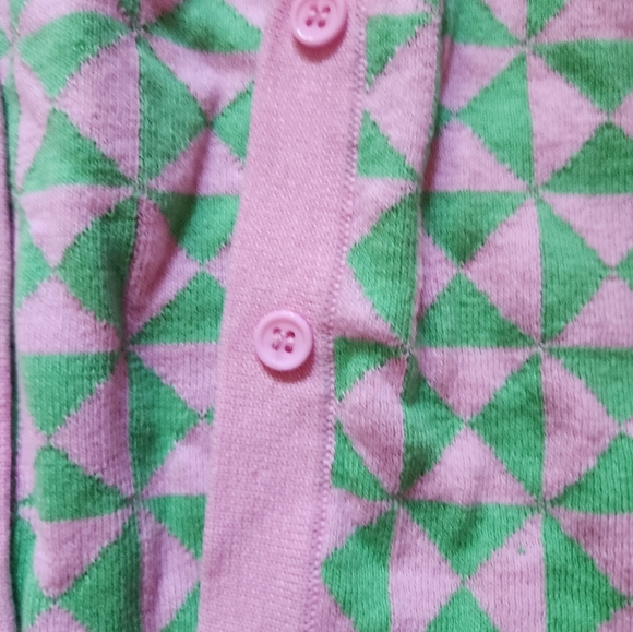 NWOT Lisa Says Gah Another Girl Spumoni Geo Knit in Pink/Green (Sz L) - Picture 6 of 6